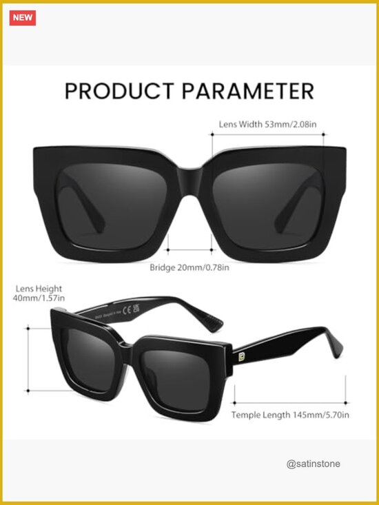 Trendy Square Polarized Sunglasses for Women – UV400 TAC Acetate Frame main image 5